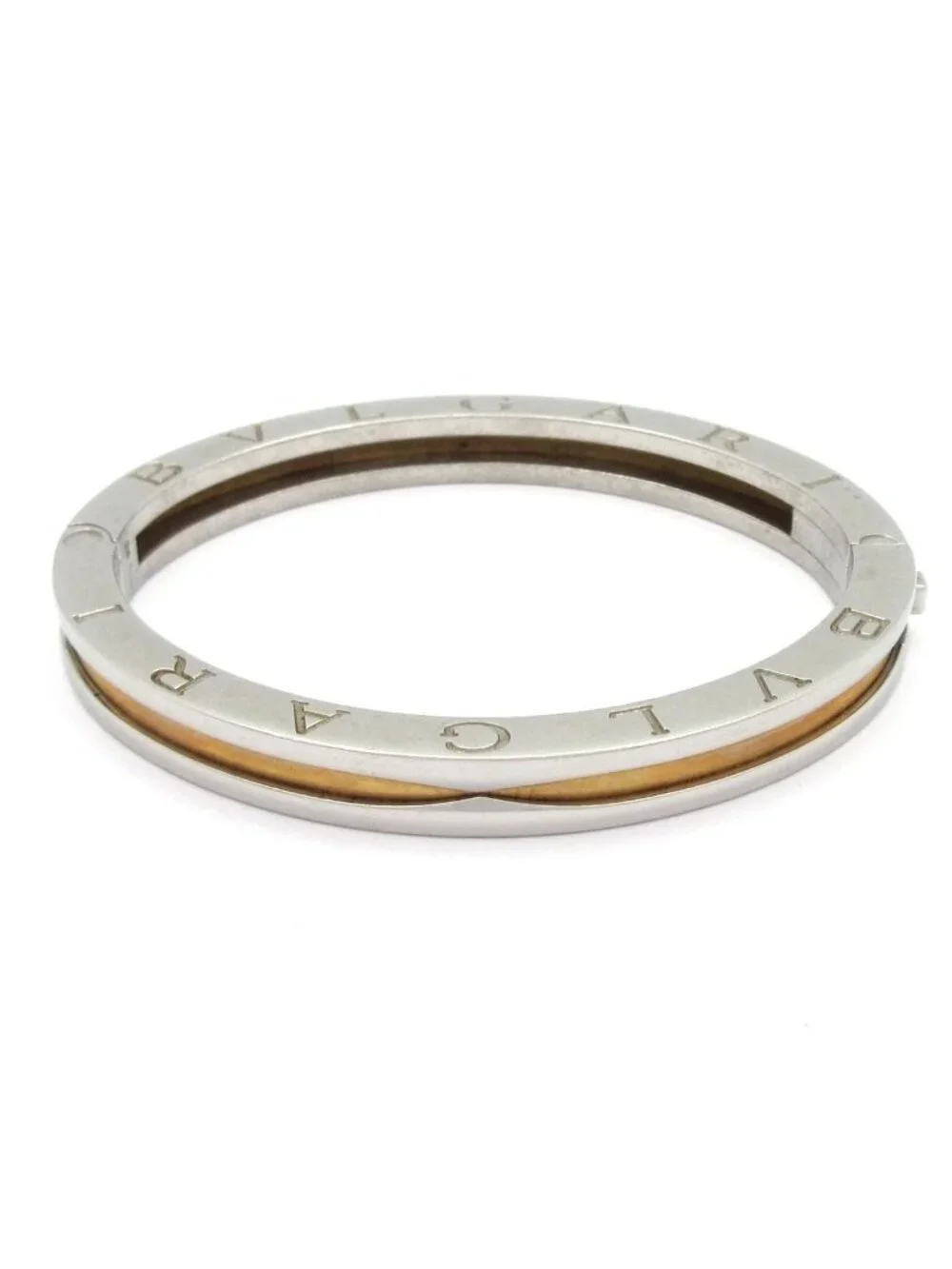 Bvlgari Bangle Silver Yellow Gold Bracelet